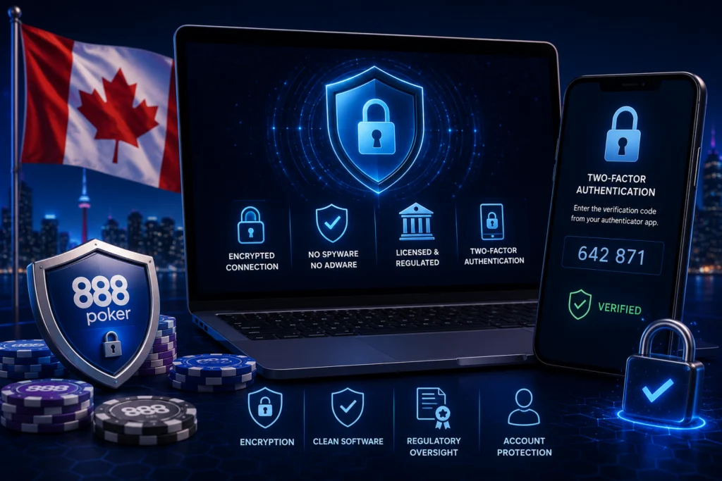 Secure encrypted login protection for 888 Poker players